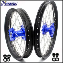 21/19 Spoked Mx мотоциклетные колеса диски набор для KAWASAKI KX250F 2006- KX450F 2006- Синий ЧПУ концентраторы