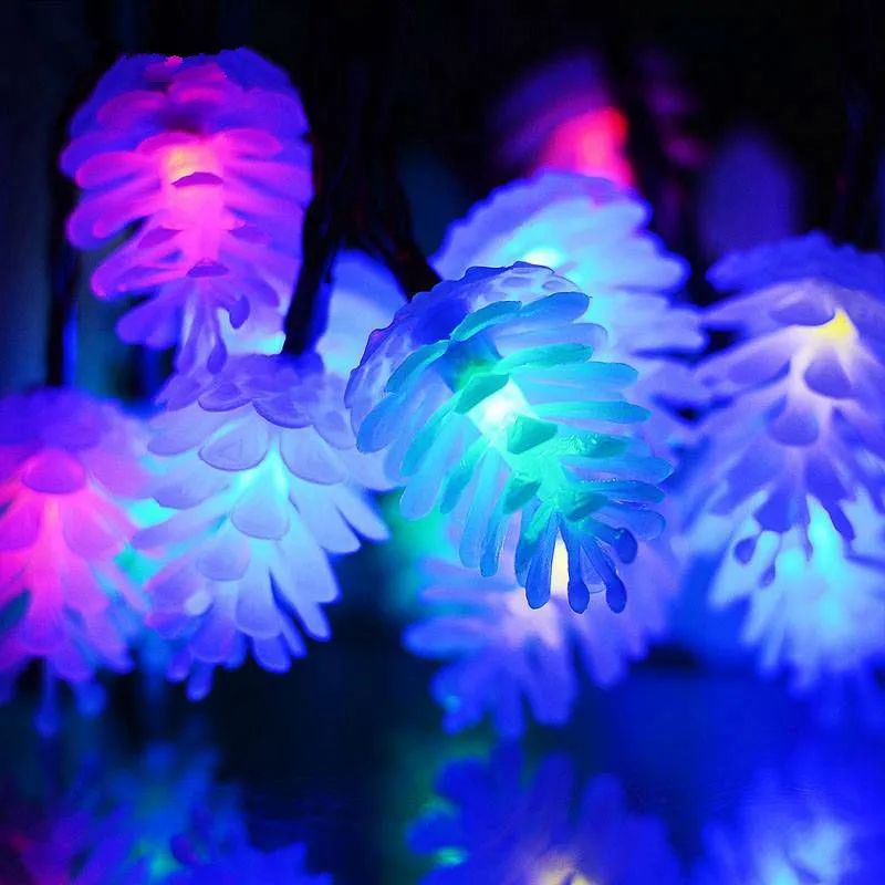 

DHL Shipping Pine cone light string 100M/600LEDS 220V Wedding New Year Party Christmas Light Strings