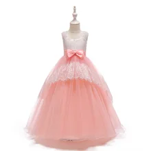 Элегантные детские кружевные длинный костюм для девочек, платье принцессы, платье подружки невесты для девочек, свадебное платье для детей, праздничные платья для девочек