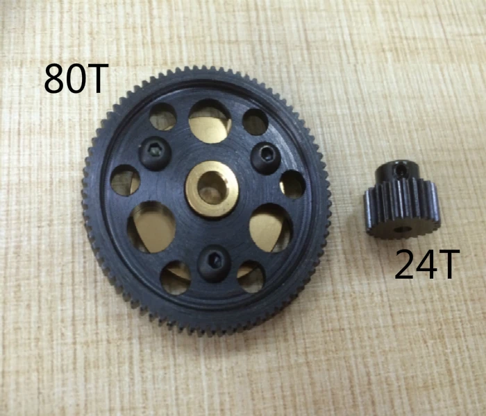 KYX 1/10 rc машины ползунок заготовка обработанная сверхмощная Шестерня 80т/24т для