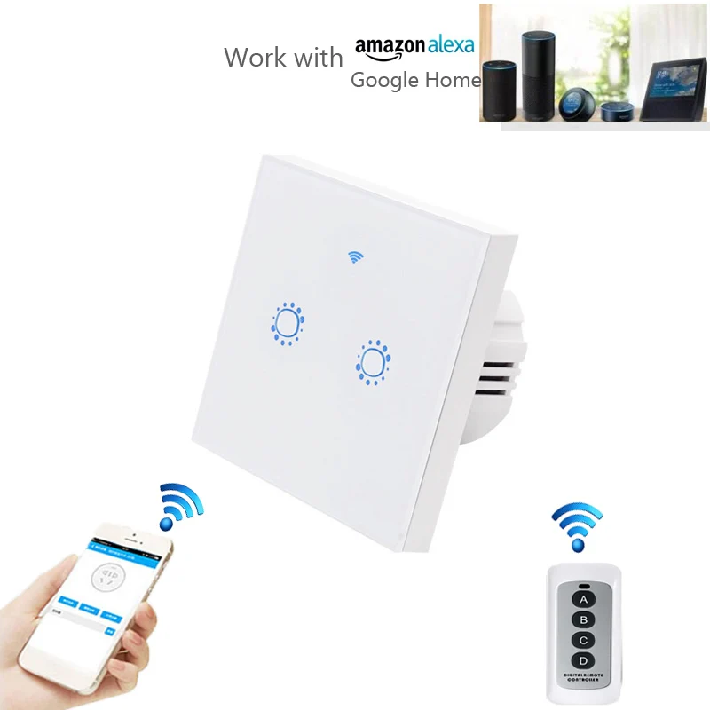 Wi Fi & RF 433 сенсорный настенный выключатель беспроводной дистанционный светильник