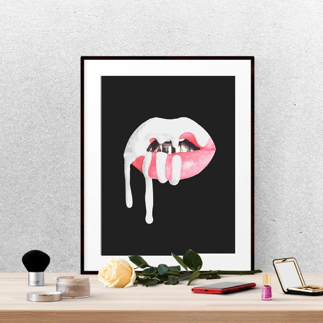 Kylie Jenner Lip Kit Lips Print Wall Art Makeup Poster , Sexy Lipstick