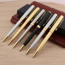 Nova alta qualidade de cobre esferográfica caneta fio fosco preto negócios suprimentos escritório assinatura ouro bola ponto caneta tinta canetas