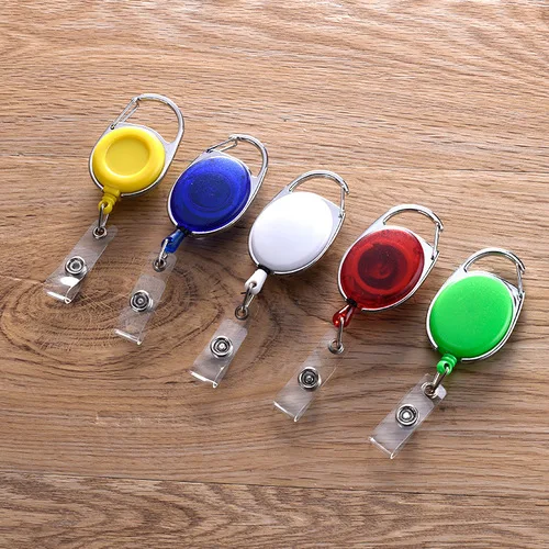 

2 Pcs/lot Fly Fishing Tackle Boxes Retractor Tools Badge Holder Retractable Key Chain Ring Reel Carabiners Clip Nylon Cord