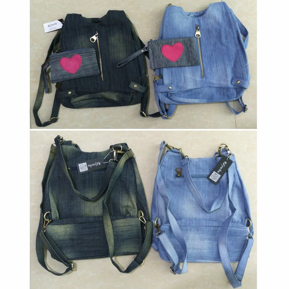 Rdywbu mujeres Vintage Denim lavado Jean Mochila chica moda multifuncional de viaje Bolsa Campus grande Mochila Bolsa B187 Rdywbu mujeres Vintage Denim lavado Jean Mochila chica moda multifuncional de viaje Bolsa Campus grande Mochila Bolsa B187