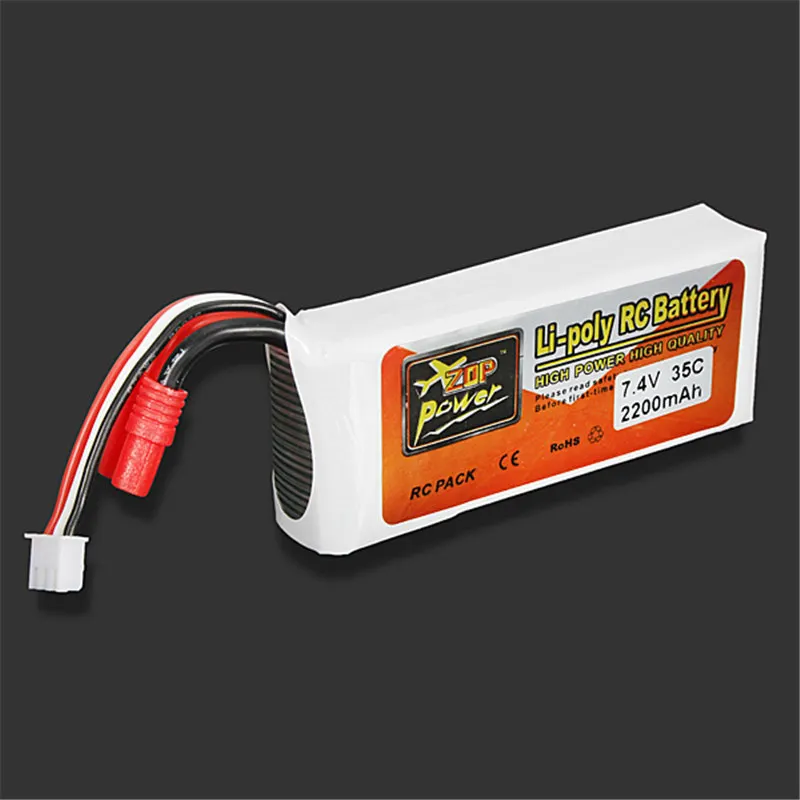 

ZOP Power 7.4V 2200mAh 35C Lipo Battery 3.5mm Banana Plug