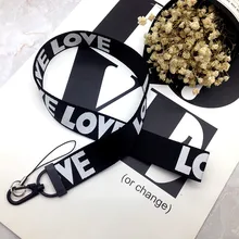 Любовь Английский знак алфавита ремешок для ключей телефон шеи ремни прекрасный подарок с брелоком держатель DIY повесить веревку