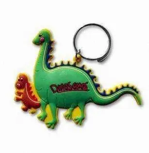 

Cartoon Dinosaur PVC key tag Customize pvc embossed rubber made character keychains ,keychain compass