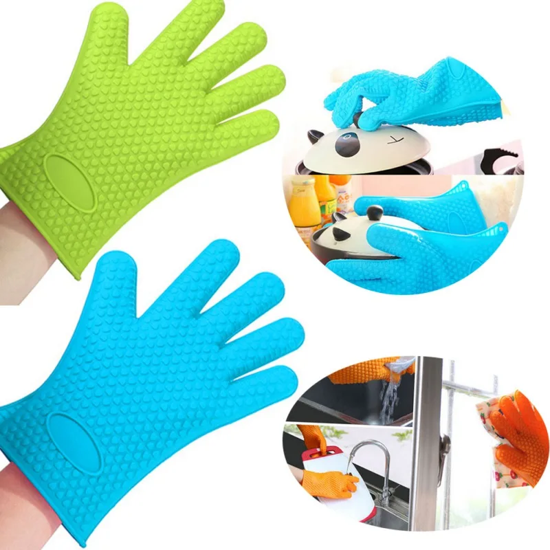 Heat Resistant Soft Silicone Glove Household Partial Finger Anti Slip