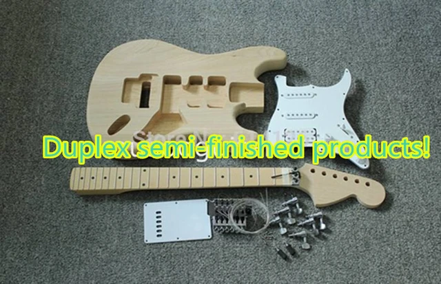 Cheap New brand electric unfinsh guitar kit with folyed rose style with all parts electric guitar ST duplex semi-finished products 