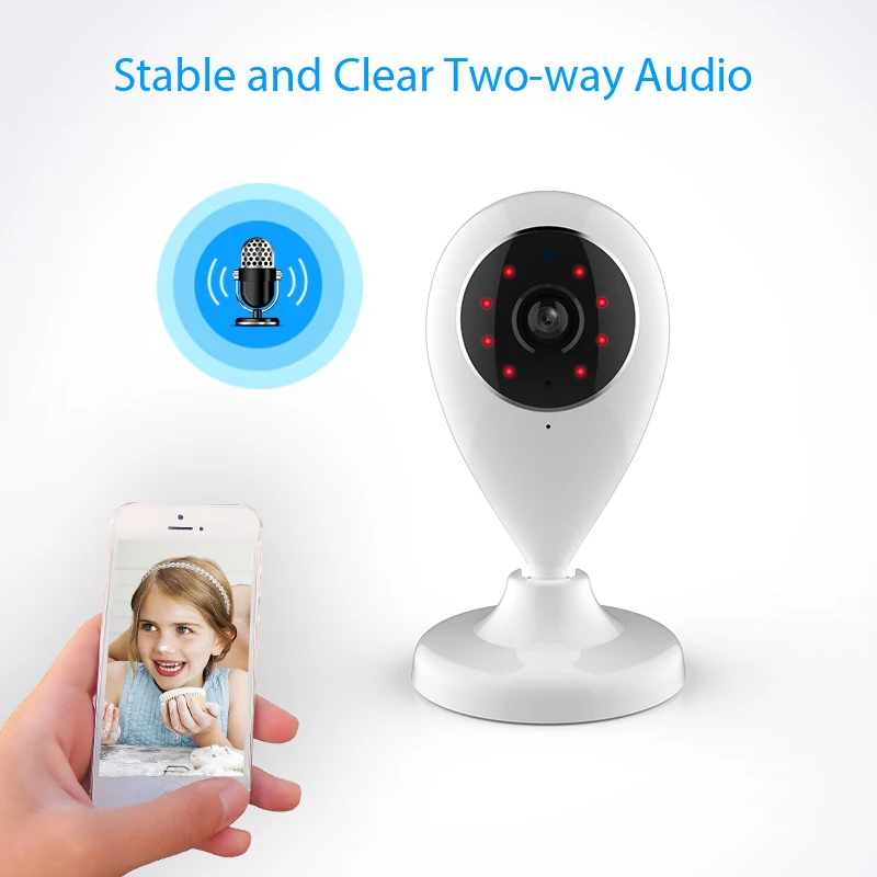 NEO COOLCAM Wifi Smart Home IP Camera HD 720P Wifi Wireless Support 64G SD Card Compatible with Alexa Echo Show And Google Home