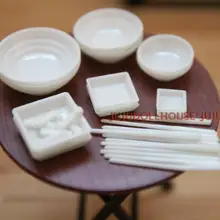 Миниатюрный Кукольный дом мини Siwan сцена из глины с 25 комплектами белой посуды