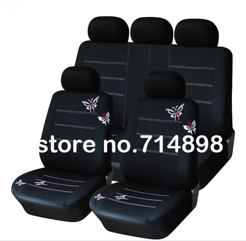 

Carnong universal car seat cover set cartoon butteryfly black car-seat-cover cute spring female chair protect seat cover car