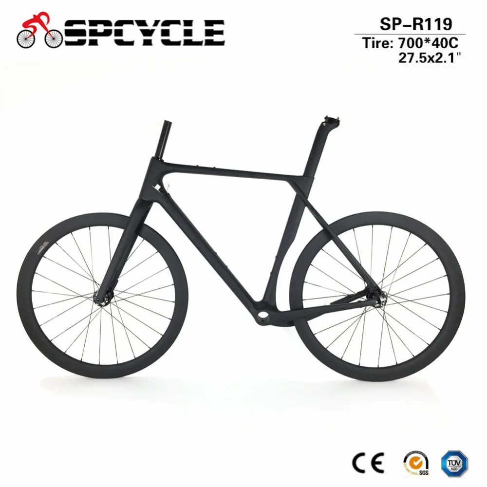 Spcycle новые Aero карбоновые для велокросса гравия велосипедная Рама и колесная колесо T1000 Углеродные колеса тормозной набор рам для дорожных велосипедов 49/52/54/56 см
