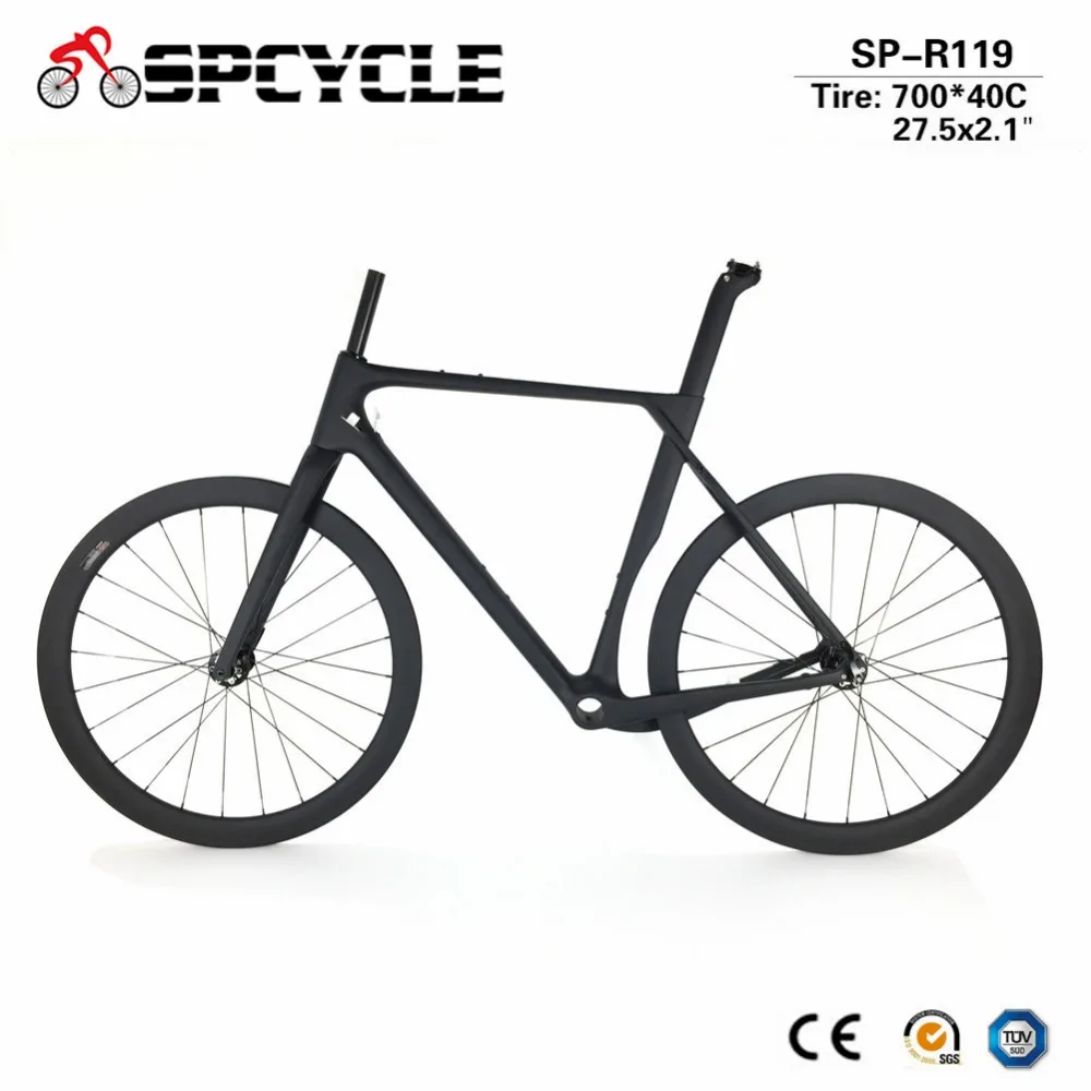 Новинка 2019 велосипедная Рама и колесная пара Spcycle из аэрокарбона для велосипеда