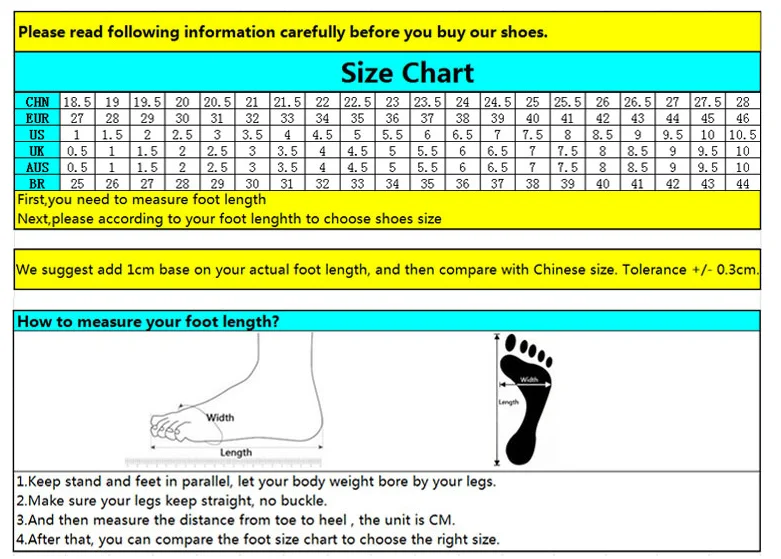 Roller Skate Size Chart For Kids