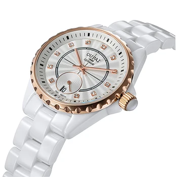 OUPAI Ceramic Waterproof Watch for Ladies