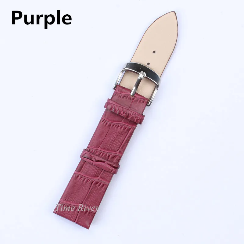 1PCS Genuine leather Watches Band Strap Purple 12mm 14mm 16mm 18mm 20mm