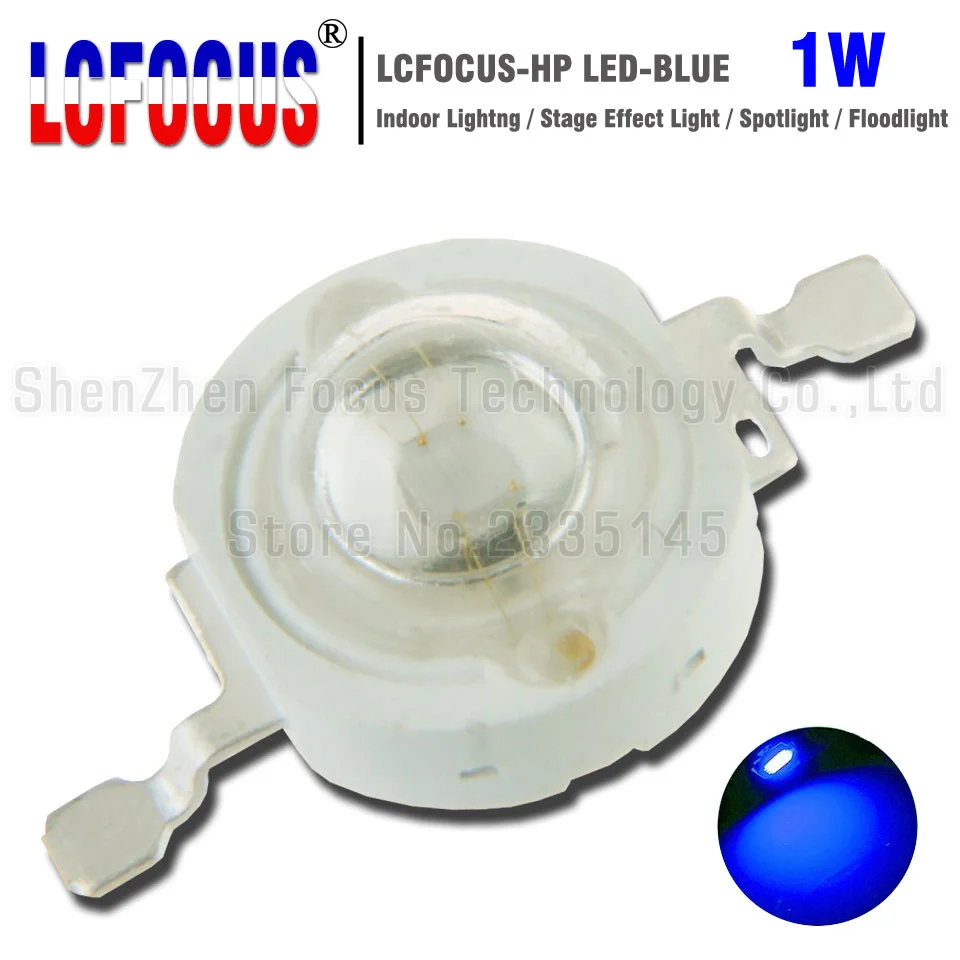 100pcs 3W 3Watt Blue 460-465nm 700mA 3.2-3.6V LED High Power lamp
