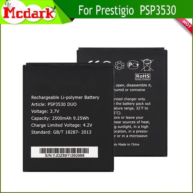 Аккумулятор PSP3530 на 2500 мА · ч для Prestigio Muze D3 3530 DUO E3 PSP3531 A7 PSP7530 | Мобильные телефоны и