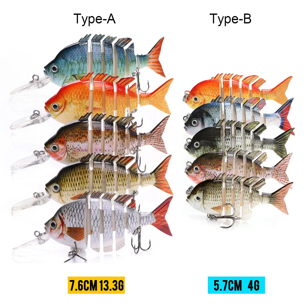 VTAVTA 76 мм 13 г рыболовные приманки бас/Щука воблеры 6 Мульти соединенная жесткая искусственная приманка Swimbait Crankbait рыболовные снасти приманка