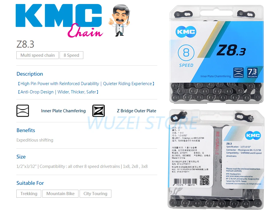 Perfect KMC chain 8/9/10/11/12 Speed Chain X8 X9 X10 X11 X12 Z8.3 X8PL Z9 X9L X11EL HV408 MTB Road Bike Bicycle chain 31