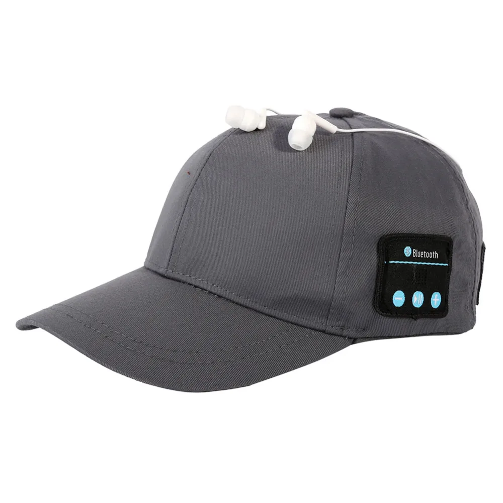 20 шт Беспроводная bluetooth-шляпа Кепка мини музыкальный приемник с динамиком для iphone бейсбольная шапка Мужская Женская весенне-Летняя Повседневная шляпа от солнца - Цвет: Серебристый