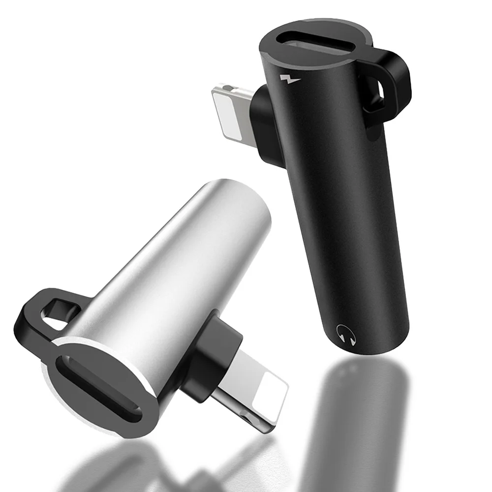 

2 IN 1 Charging Listening 3.5mm Headphone Jack Lighting Adapter for Iphone 8 Plus X XS XR MAX Mini AUX Audio Splitter Converter