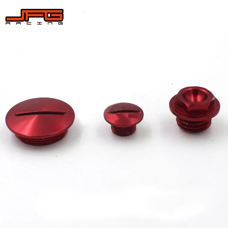 

Motorcycle Red CNC Engine Timing Oil Filter Cap Plug Screw Set For HONDA CRF150R 07-14 CRF250R 10-14 CRF450R 02-14 CRF450X 05-14