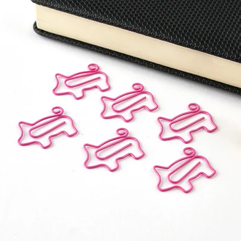 

FangNymph Creative Pig Shape 10PCS/Pcak Pink Small Marcadores Metal Material Paper Clip Office Supplies Stationery