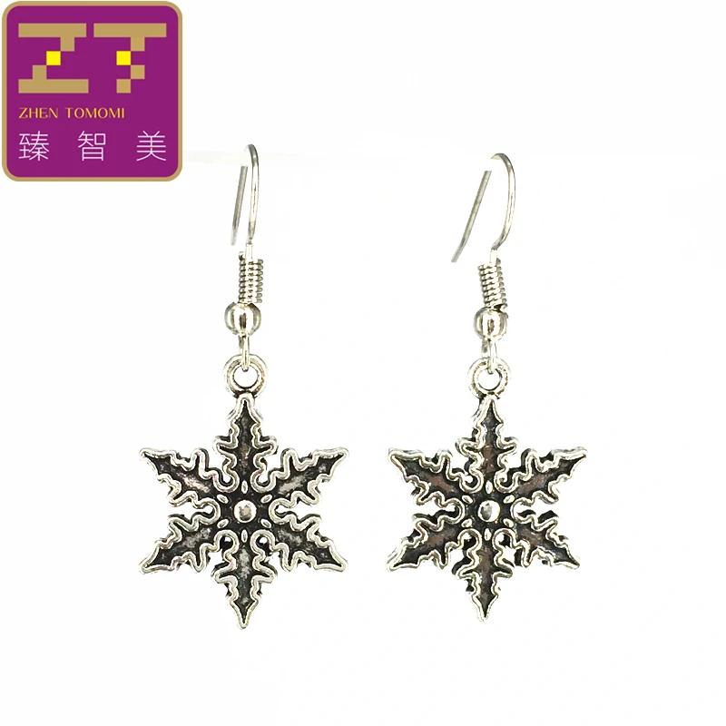 Hot fashion Retro drop earrings Bijoux Wholesale snowflake Statement earrings 2016 new listing dangling earrings for women