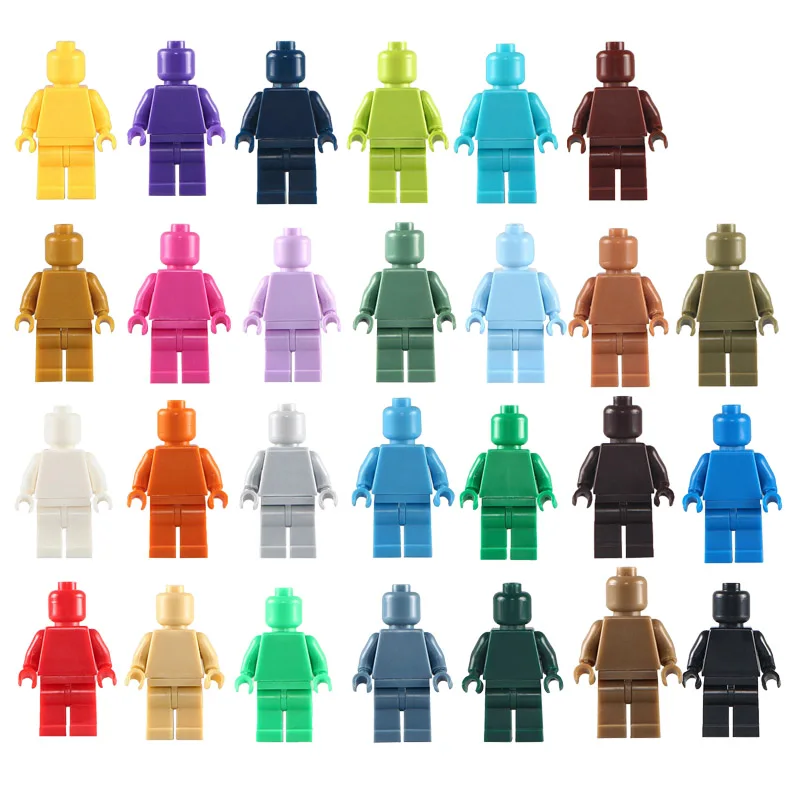 

1pc Building Blocks Blank Unprinted Pure Color DIY Action Figures Kids DIY Toys Models Children Birthday Christmas Gifts