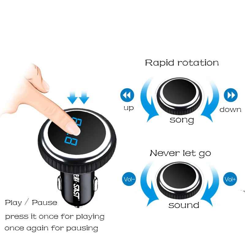 Автомобильный MP3 аудио плеер двойной зарядное устройство USB Bluetooth fm-передатчик с пультом дистанционного управления громкой связи поддержка вызова TF карта U диск