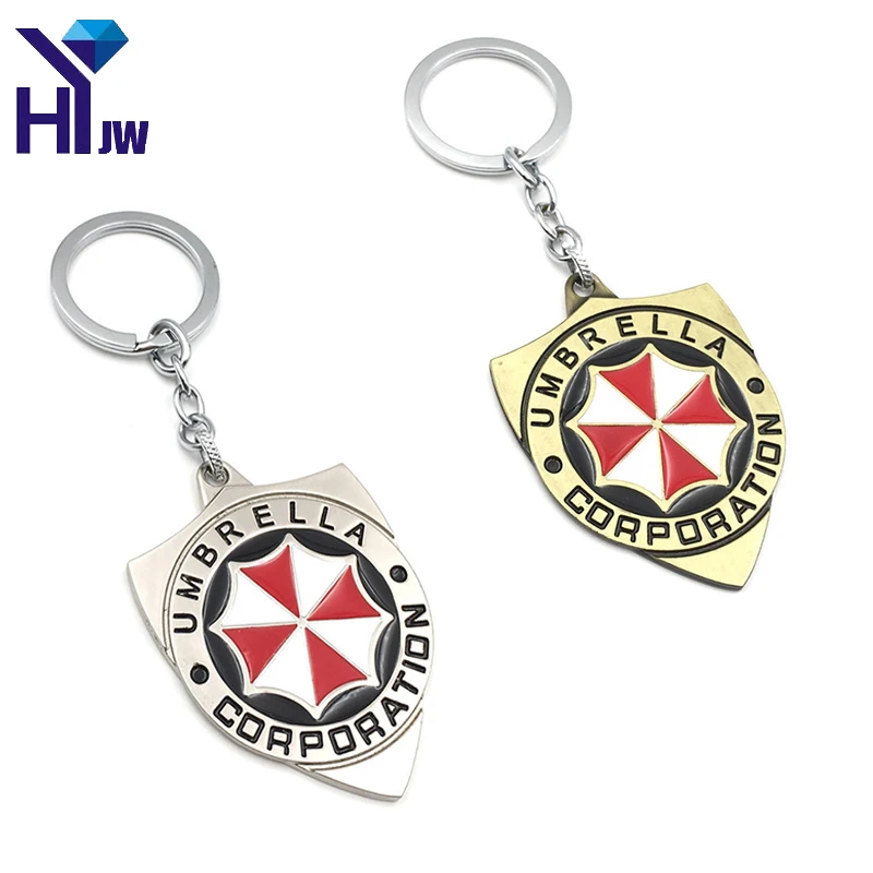 

HEYu New Fashion Movie Series Resident Evil Umbrella Corps Keyring Metal Pendant Key Chain Keychain Cosplay Jewelry