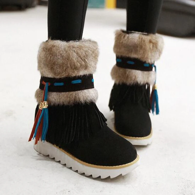 Nubuck Leather Australian Boots 34 44 Plus size Women snow boots winter