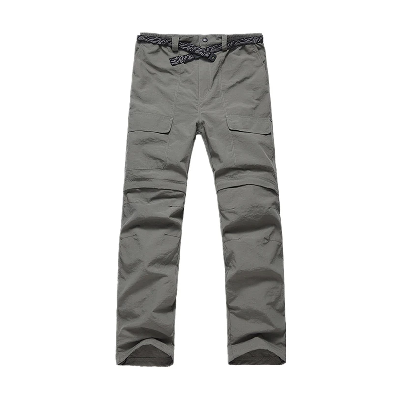 LANBAOSI hombres ligero rápido seco pantalones convertibles impermeable ejército verde caqui senderismo Trekking escalada deportes al aire libre