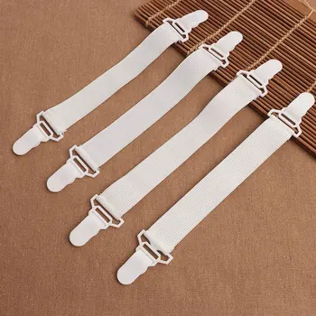 

Elastic Straps Fixing Slip-Resistant Belt 4 Pcs White Bed Sheet Mattress Cover Blankets Home Grippers Clip Holder Fasteners