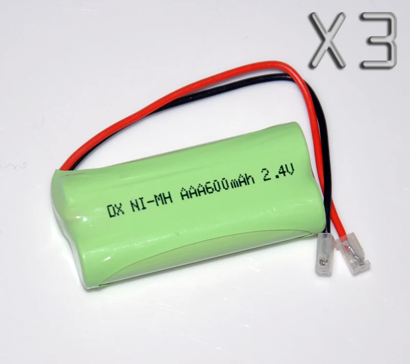 3pcs 2 4v aaa 600mah rechargeable battery pack 3a ni mh nimh batteries