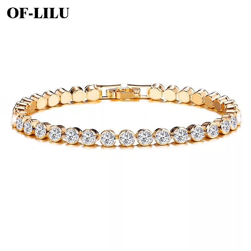 

New Fashion rhinestone natural zircon metal chain bracelet men's hip hop wind jewelry alloy material gold and silver ladies DIY