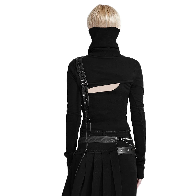 X-Future Womens Long Sleeve Zip Up Goth Plus Size Punk Sweatshirts Hooded Tops