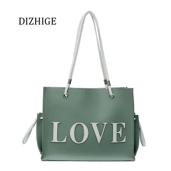 

White Letters Women Handbag Large Capacity Composite Shoulder Bag Casual Crossbody Bags for Women Ladies Tote Bag bolsa feminina