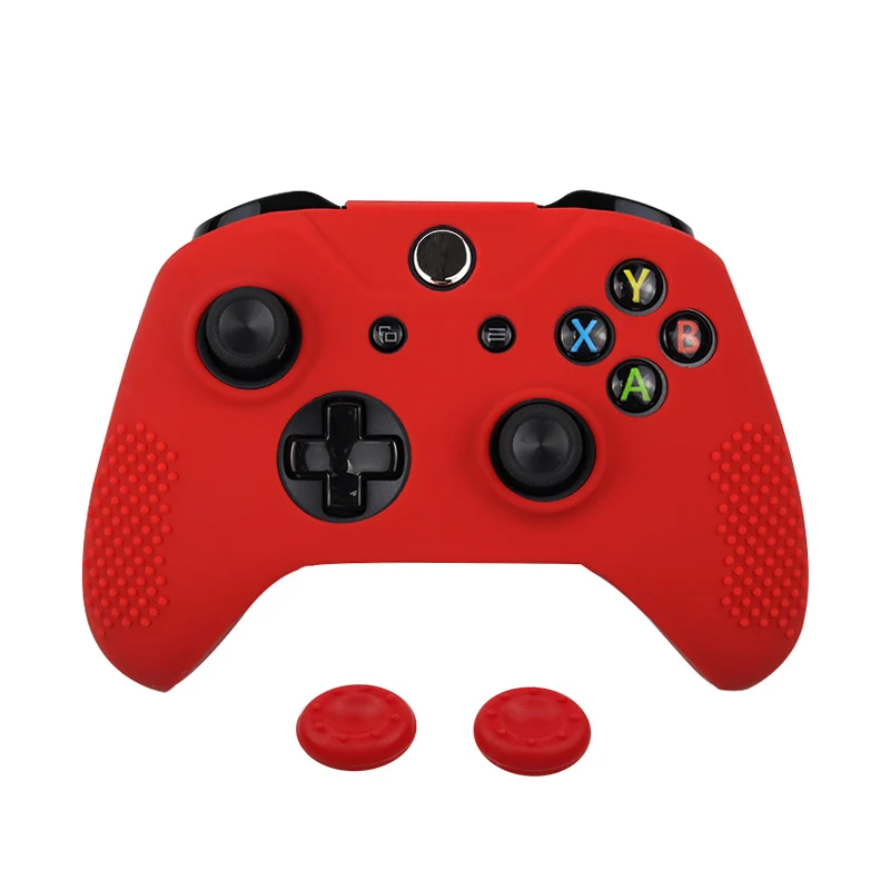 Мягкий силиконовый чехол для microsoft Xbox One Slim Gamepad аналоговые джойстики для Xbox One S контроллер защитный чехол - Цвет: Red