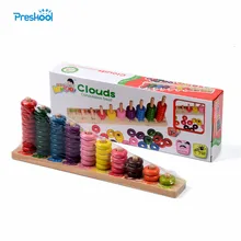 Детские Игрушки для раннего развития детей материалы montessori Подарок древесины математические блоки Форма ручка сортировщика обучающий пазл