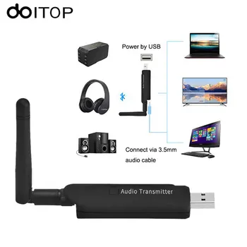 

DOITOP Bluetooth 4.0 Stereo Audio Transmitter Adapter Double-decoding Transmitter Wireless Audio Transmitter for TV PC Aptx