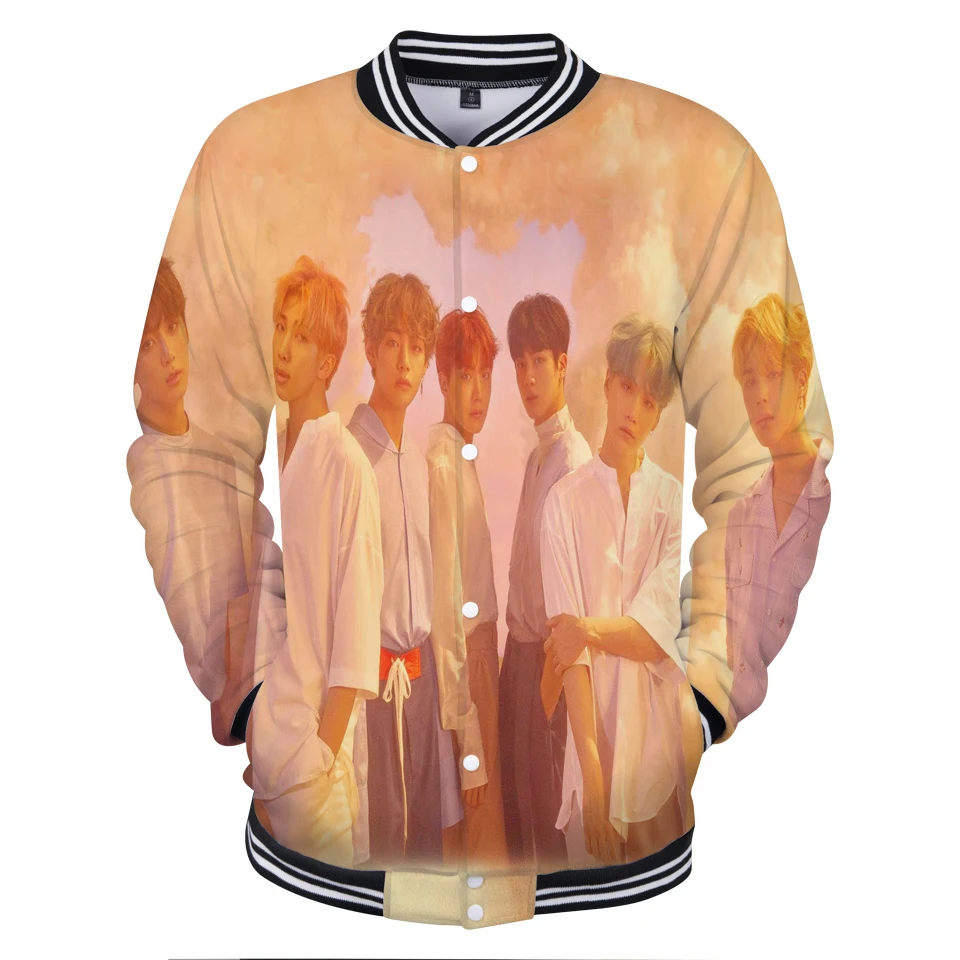 3D принт BTS Bangtan обувь для мальчиков бейсбольные майки куртка женщин/для мужчин