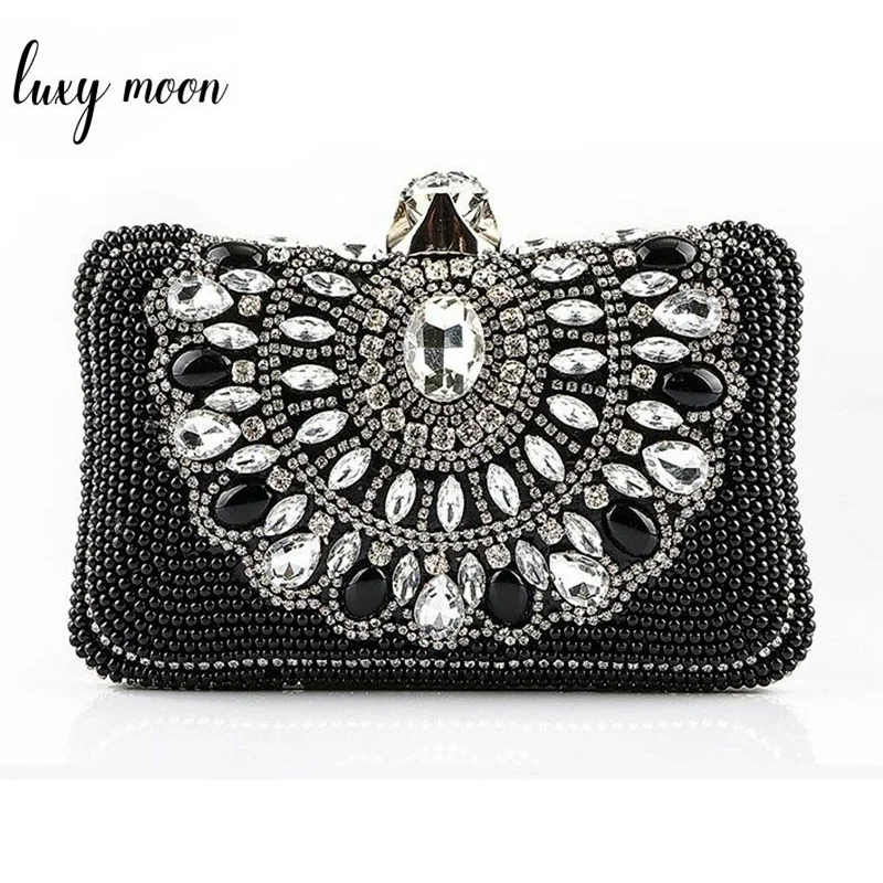 

High Quality Rhinestone Day Clutches Bags Vintage Chain Shoulder Bag Luxury Women Evening Bag Wedding Party Handbags Purses