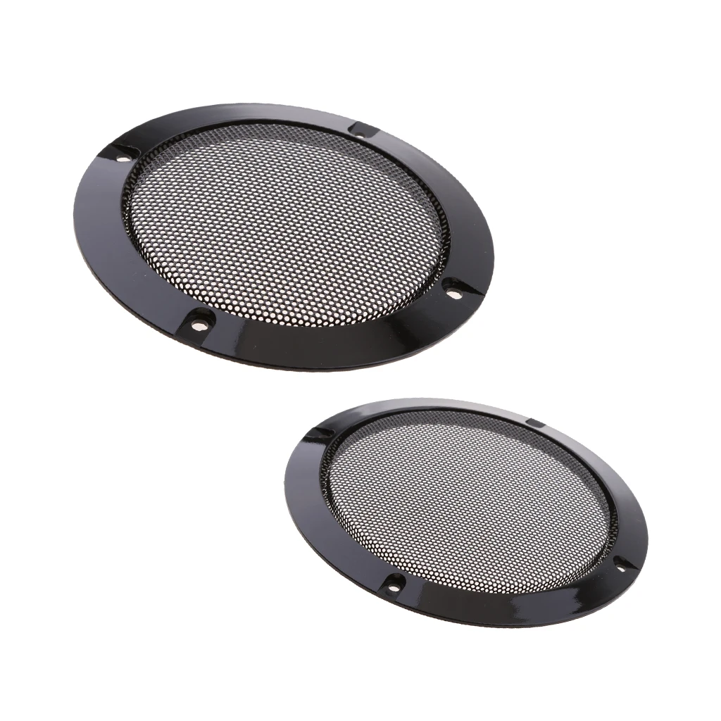 2 Sets Speaker Grills Cover Case with Screws for Speaker Mounting Home Audio DIY 4Inch + 6.5Inch