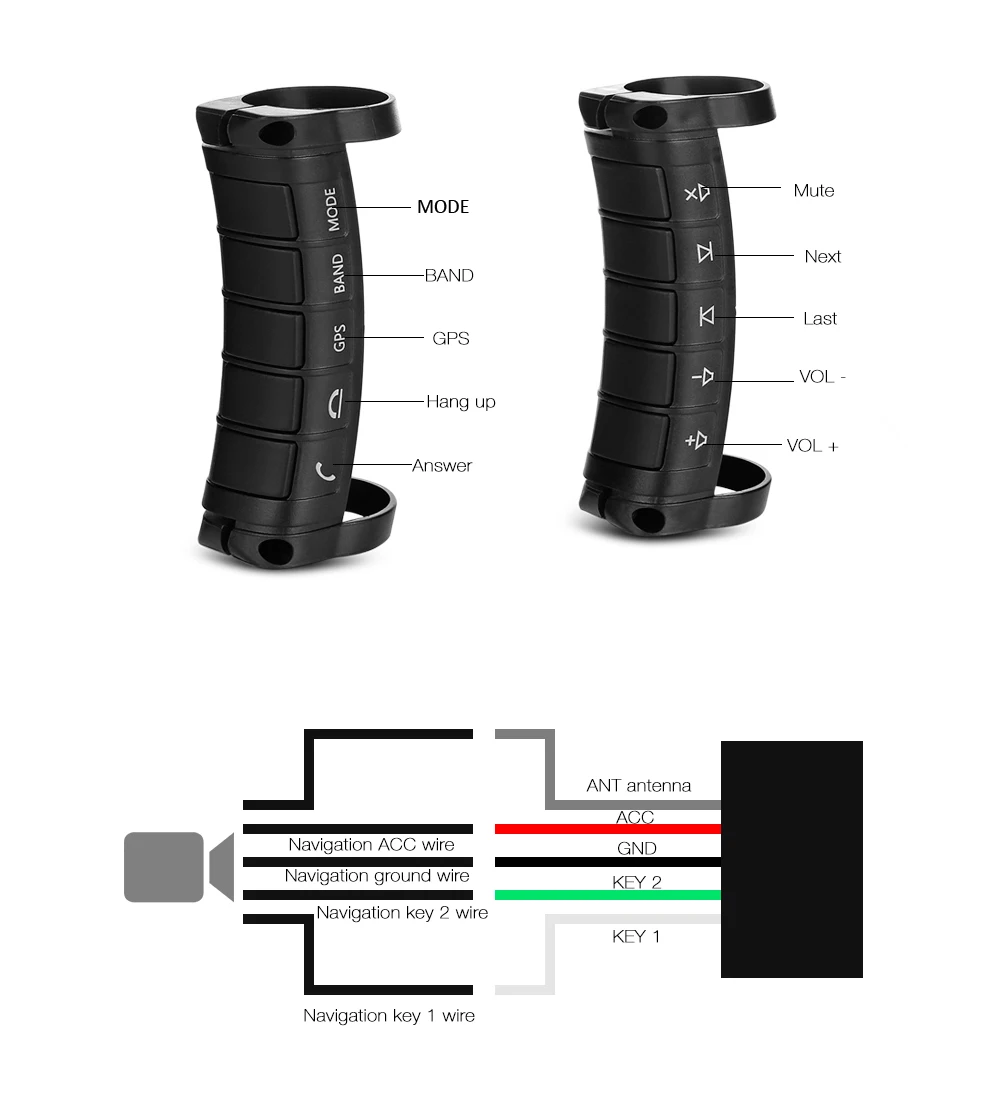 Hikity Автомобильный руль управления DVD 2din android Bluetooth кнопка универсальный беспроводной руль дистанционного управления костюм 7010B