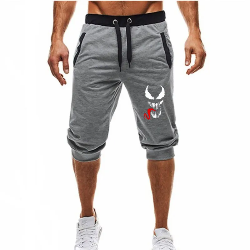 Casual shorts for men summer European and American style venom printing sports shorts for men black casual shorts