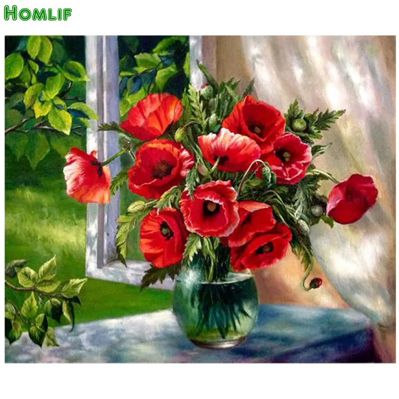 Diamond Embroidery Poppy flowers Patterns Rhinestone Handmade Kit Painting for Children Cross Stitch Mosaic Home Decor | Дом и сад